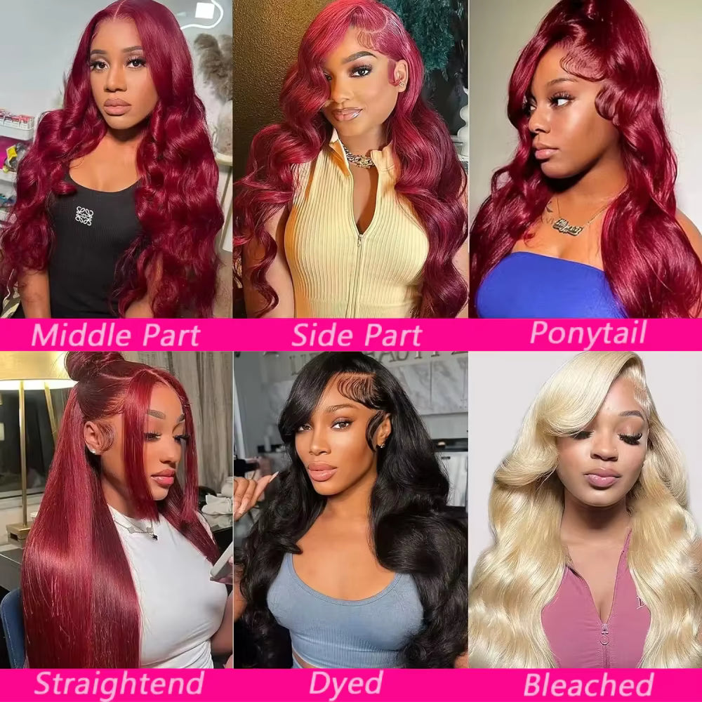 Red Body Wave HD Lace Front Human Hair Wig