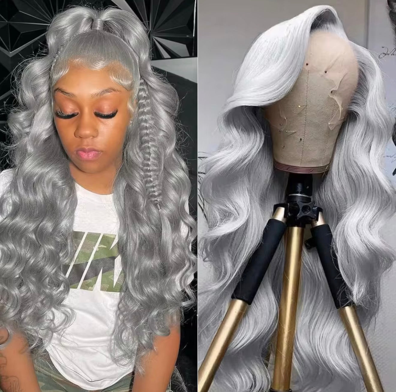Silver Body Wave HD Lace Front Human Hair Wig