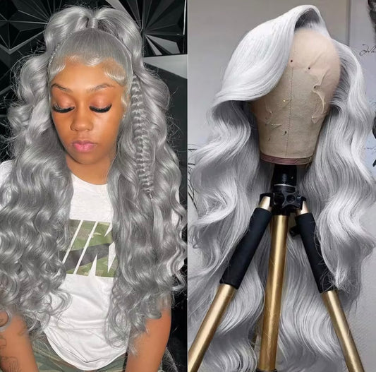 Silver Body Wave HD Lace Front Human Hair Wig