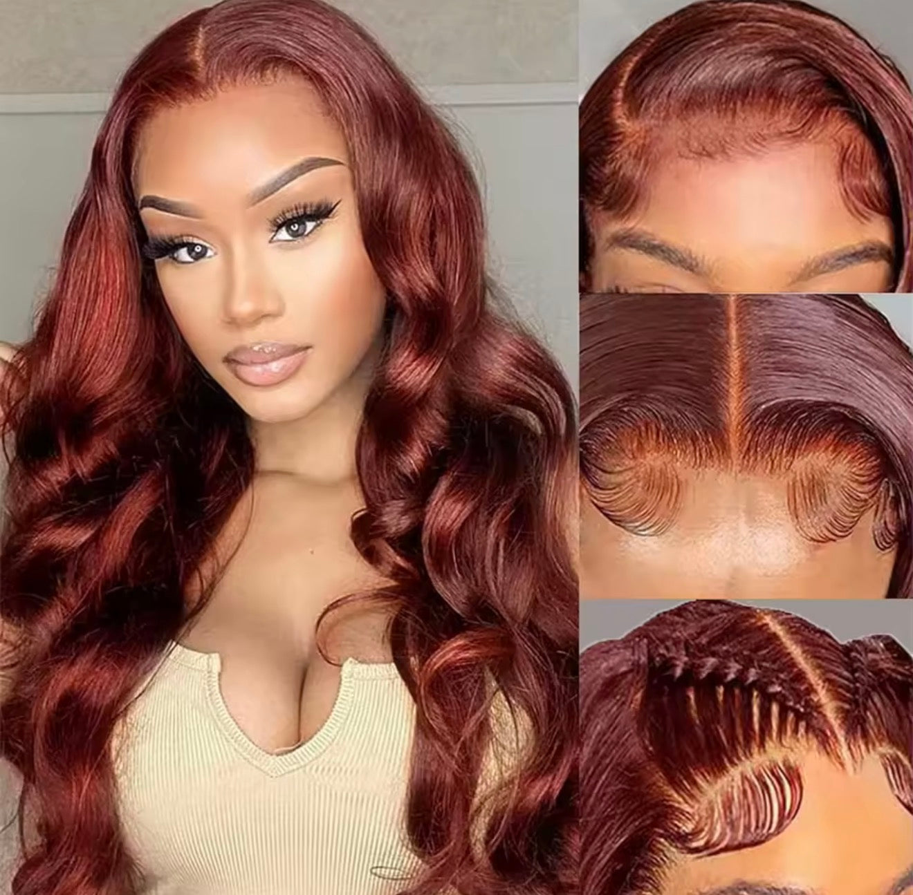 Auburn Body Wave HD Lace Front Human Hair Wig