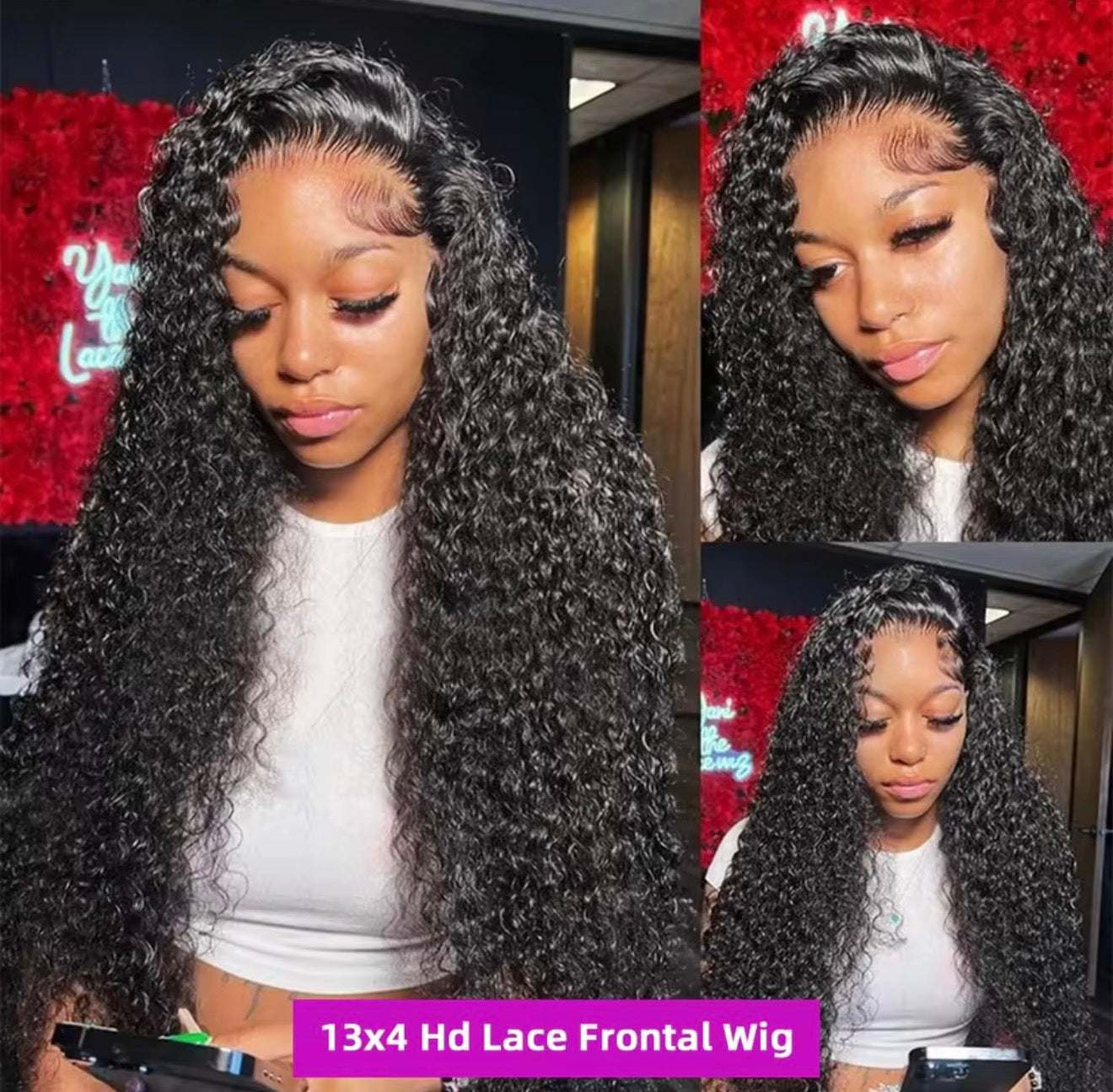 Dark Brown Deep Wave HD Lace Front Wig Human Hair