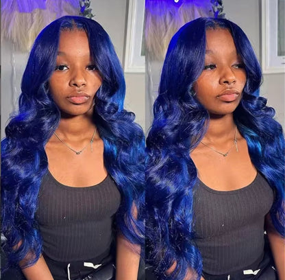 Dark Blue Body Wave HD 360 Full Lace Human Hair Wig