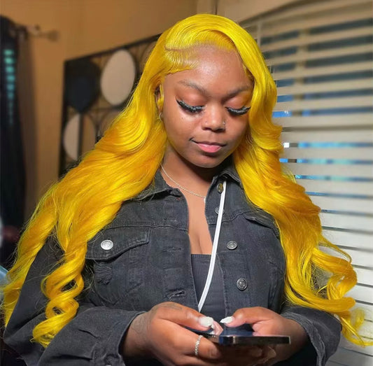 Light Yellow Body Wave HD Lace Front Human Hair Wig