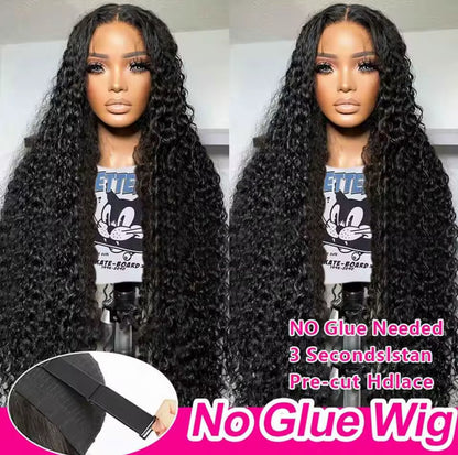 Glueless Dark Brown Curly HD Lace Front Human Hair Wig