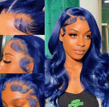 Dark Blue Body Wave HD 360 Full Lace Human Hair Wig