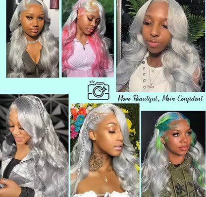 Silver Body Wave HD Lace Front Human Hair Wig