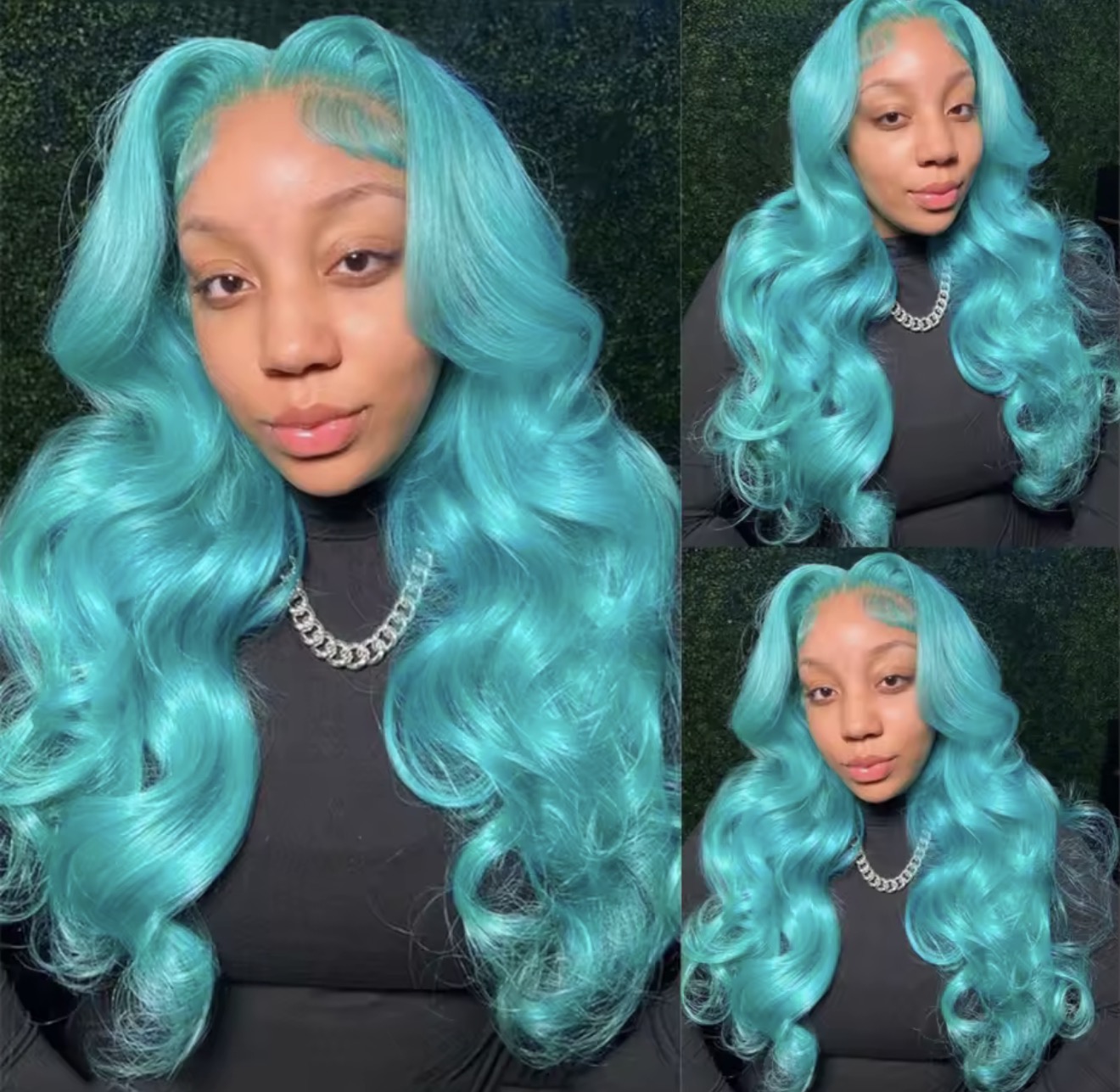 Teal Body Wave HD 360 Full Lace Human Hair Wig