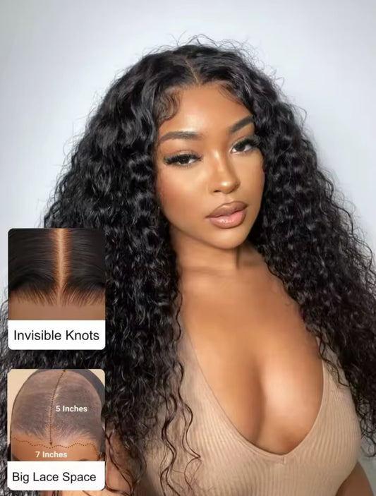 Glueless Dark Brown Curly HD Lace Front Human Hair Wig