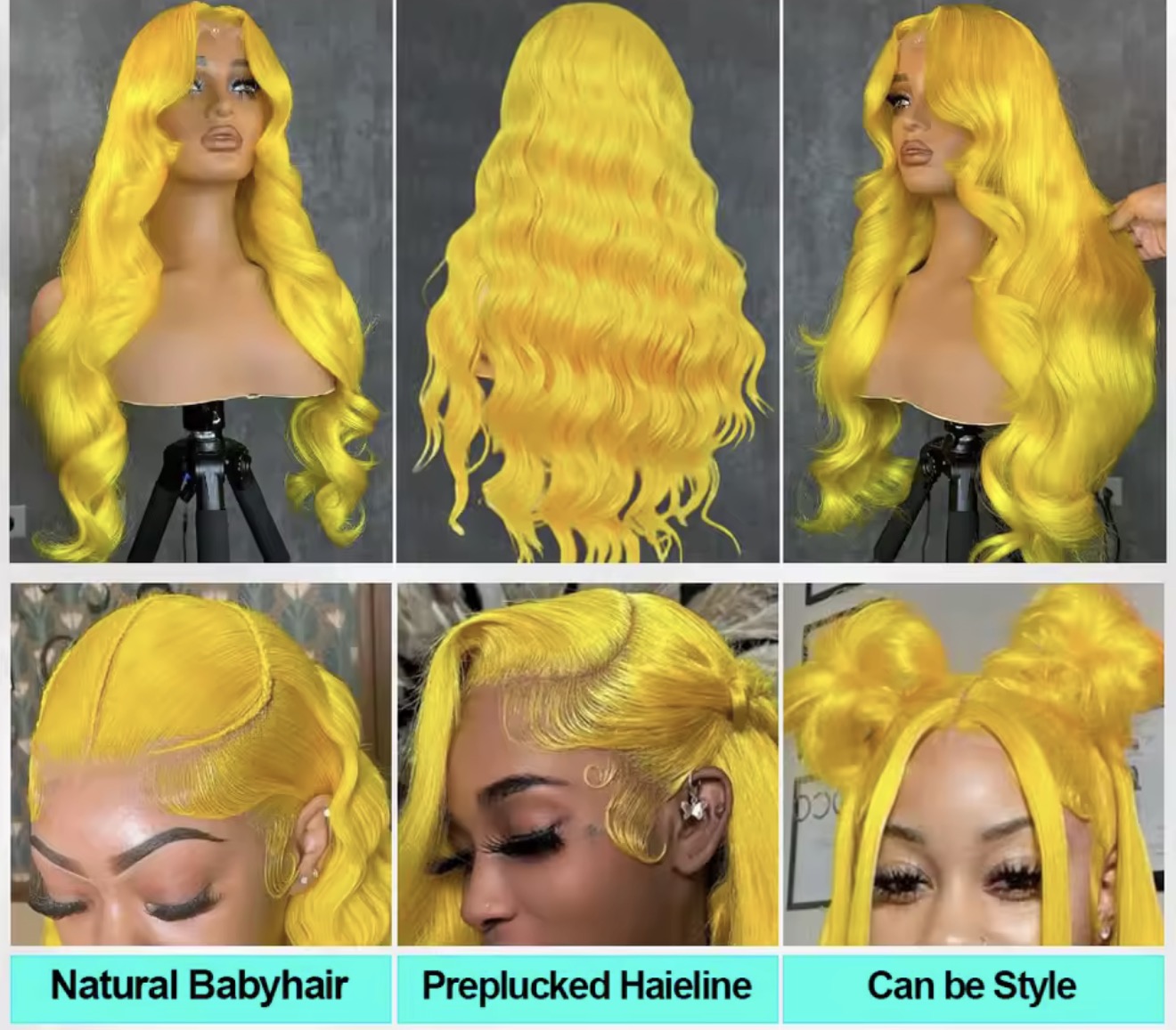 Light Yellow Body Wave HD Lace Front Human Hair Wig