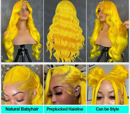 Light Yellow Body Wave HD Lace Front Human Hair Wig