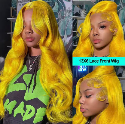 Light Yellow Body Wave HD Lace Front Human Hair Wig