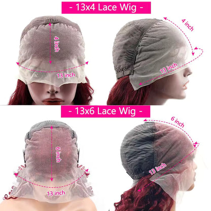 Red Body Wave HD Lace Front Human Hair Wig