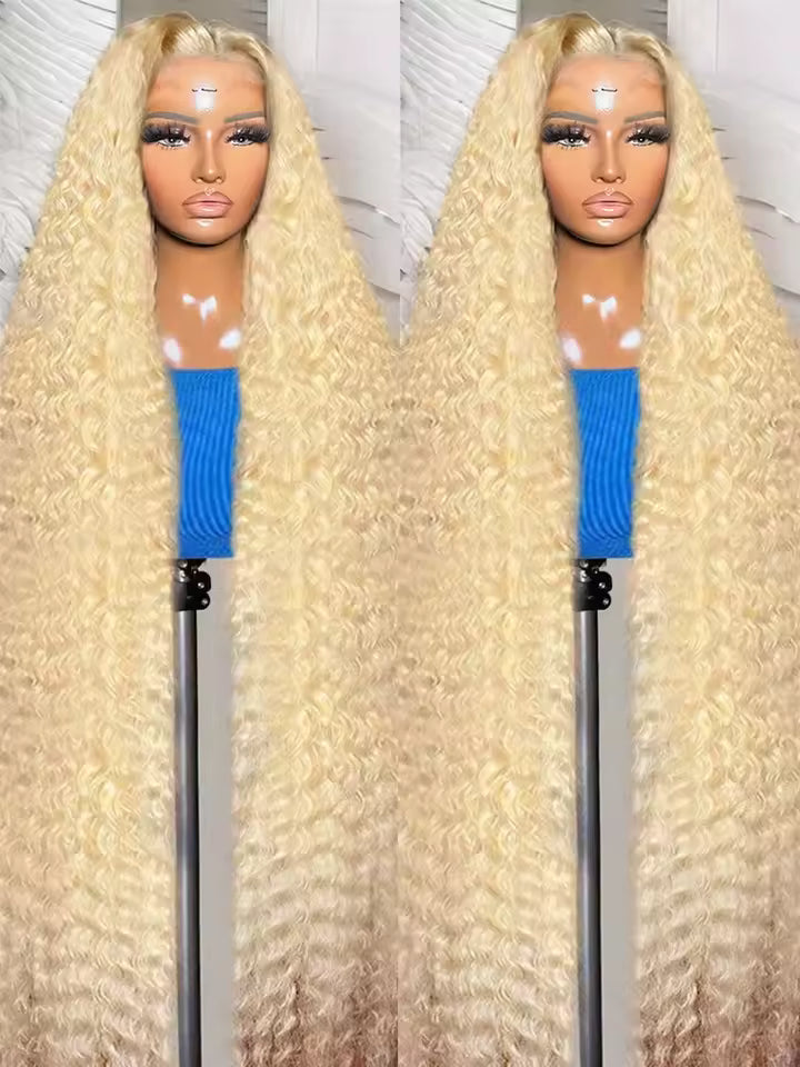 Blonde Curly HD Lace Front Human Hair Wig