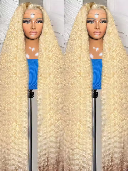 Blonde Curly HD Lace Front Human Hair Wig