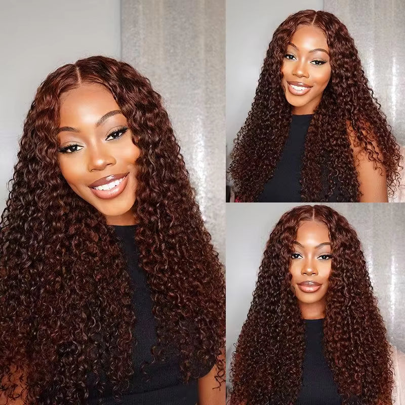 Brown Deep Wave HD Lace Front Human Hair Wig