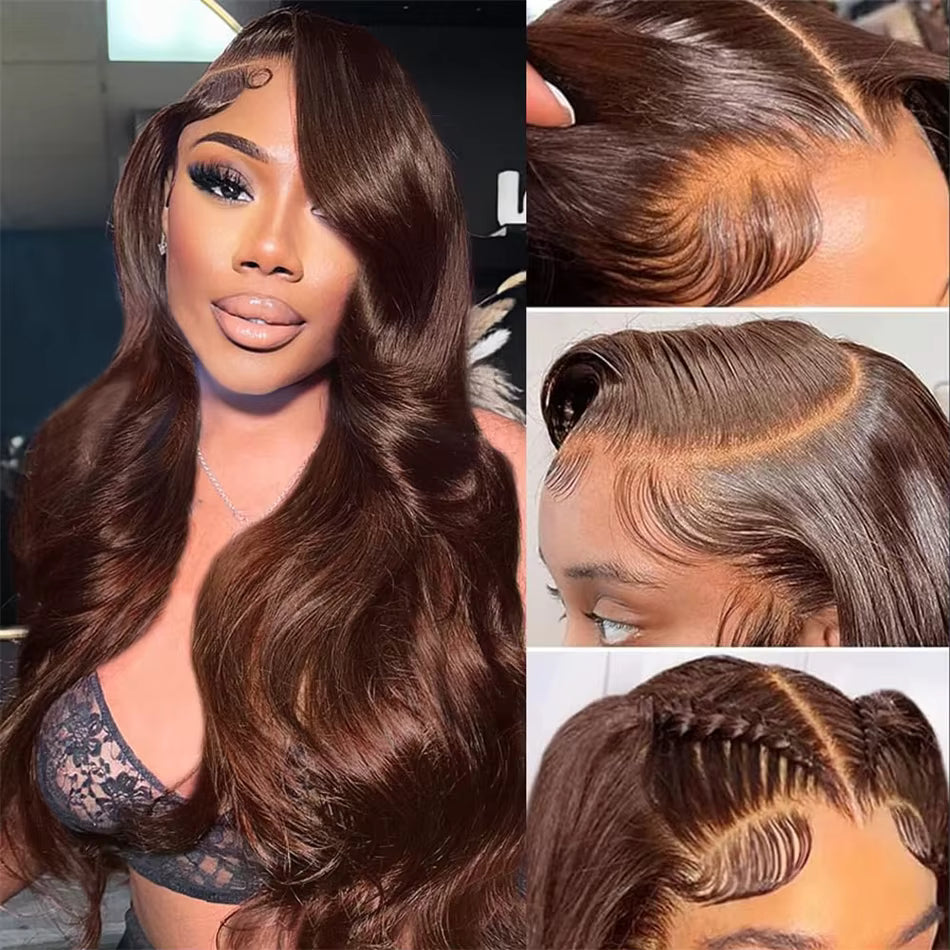 Brown Body Wave HD Lace Front Human Hair Wig