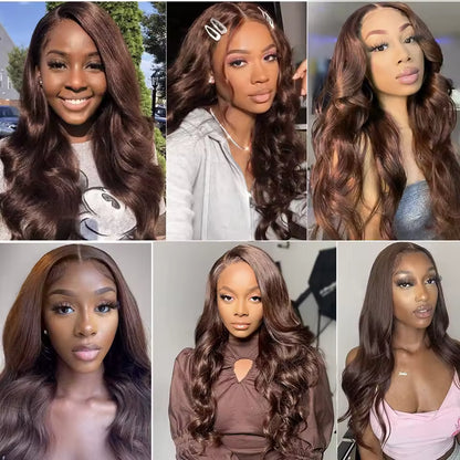 Brown Body Wave HD Lace Front Human Hair Wig