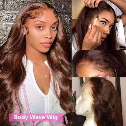 Brown Body Wave HD Lace Front Human Hair Wig