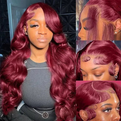 Red Body Wave HD Lace Front Human Hair Wig