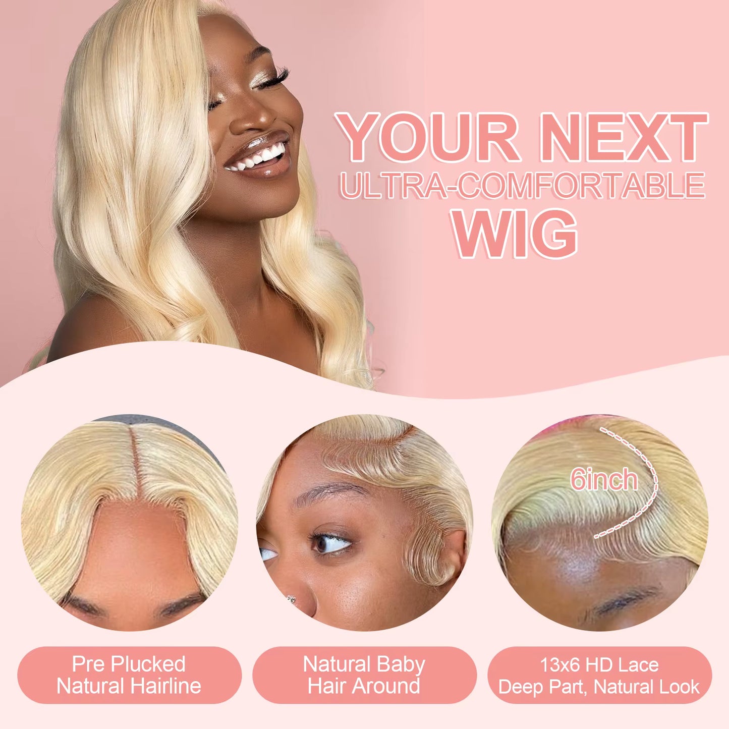 Blonde Body Wave HD Lace Human Hair Wig