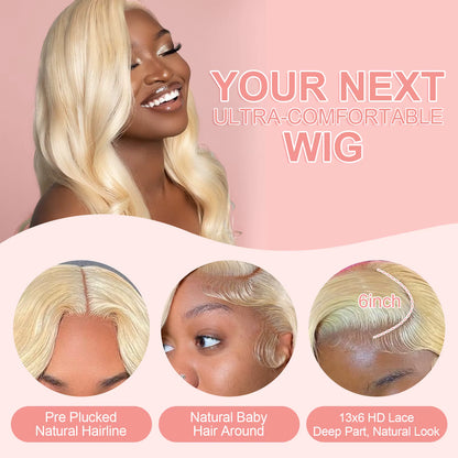 Blonde Body Wave HD Lace Human Hair Wig