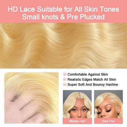 Blonde Body Wave HD Lace Human Hair Wig