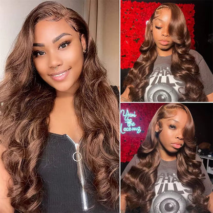 Brown Body Wave HD Lace Front Human Hair Wig