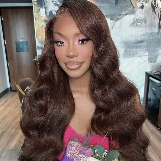 Brown Body Wave HD Lace Front Human Hair Wig