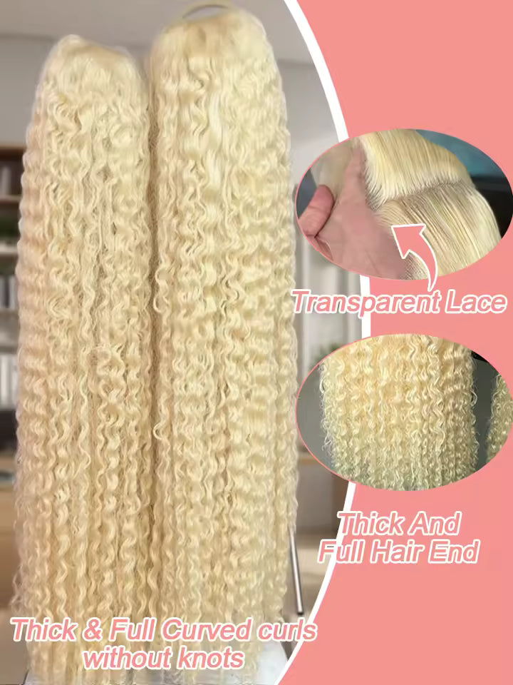 Blonde Curly HD Lace Front Human Hair Wig