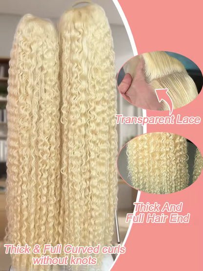 Blonde Curly HD Lace Front Human Hair Wig