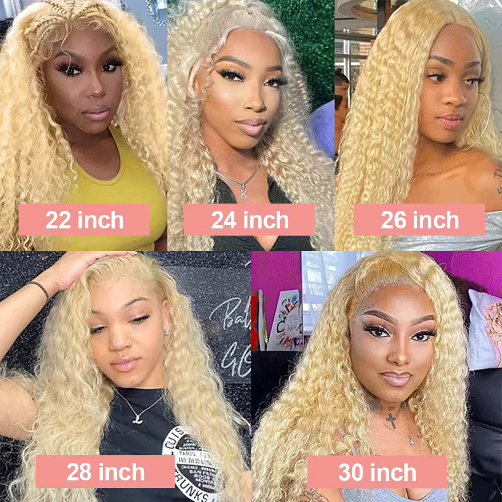 Blonde Curly HD Lace Front Human Hair Wig
