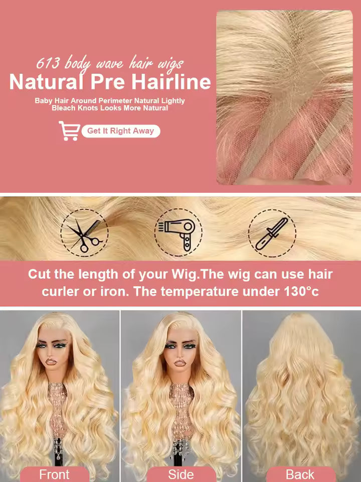 Blonde Body Wave HD Lace Human Hair Wig