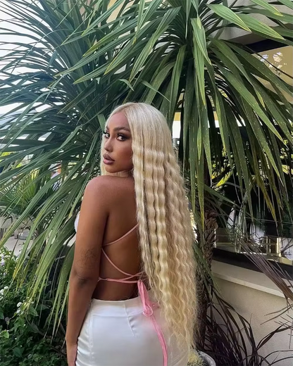 Blonde Curly HD Lace Front Human Hair Wig