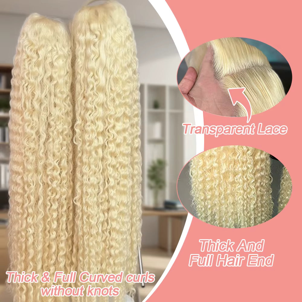Blonde Curly HD Lace Front Human Hair Wig