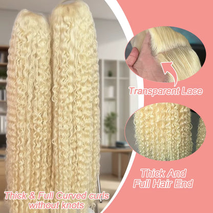 Blonde Curly HD Lace Front Human Hair Wig